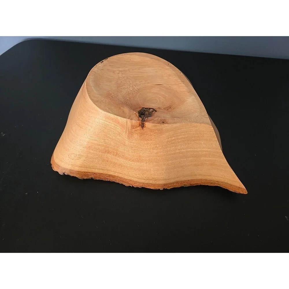 Live Edge Rustic Wood Bowl Hand Carved ‎ Natural Edge ~11